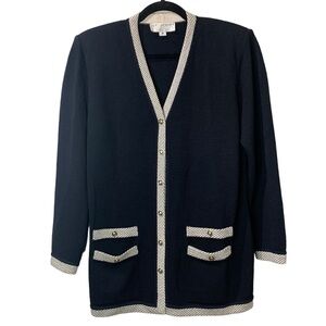 セントジョン MARIE GRAY ウール ニット 金ボタン ジャケット 紫 St.john collection marie gray - Gem